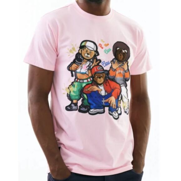 NWOT Bleecker & Mercer Pink Short Sleeve Tees with Graphic Designs - Picture 1 of 12